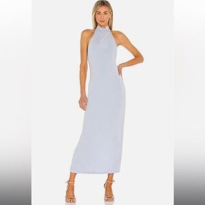 JONATHAN SIMKHAI Sky Blue Halter Neck MIDI Dress size XS